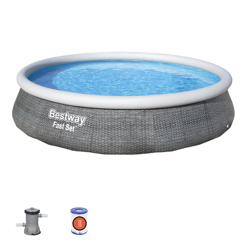 Bestway Fast Set Piscine Rotin Ronde 396 x 84 cm