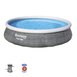 Bestway Fast Set Piscine Rotin Ronde 396 x 84 cm