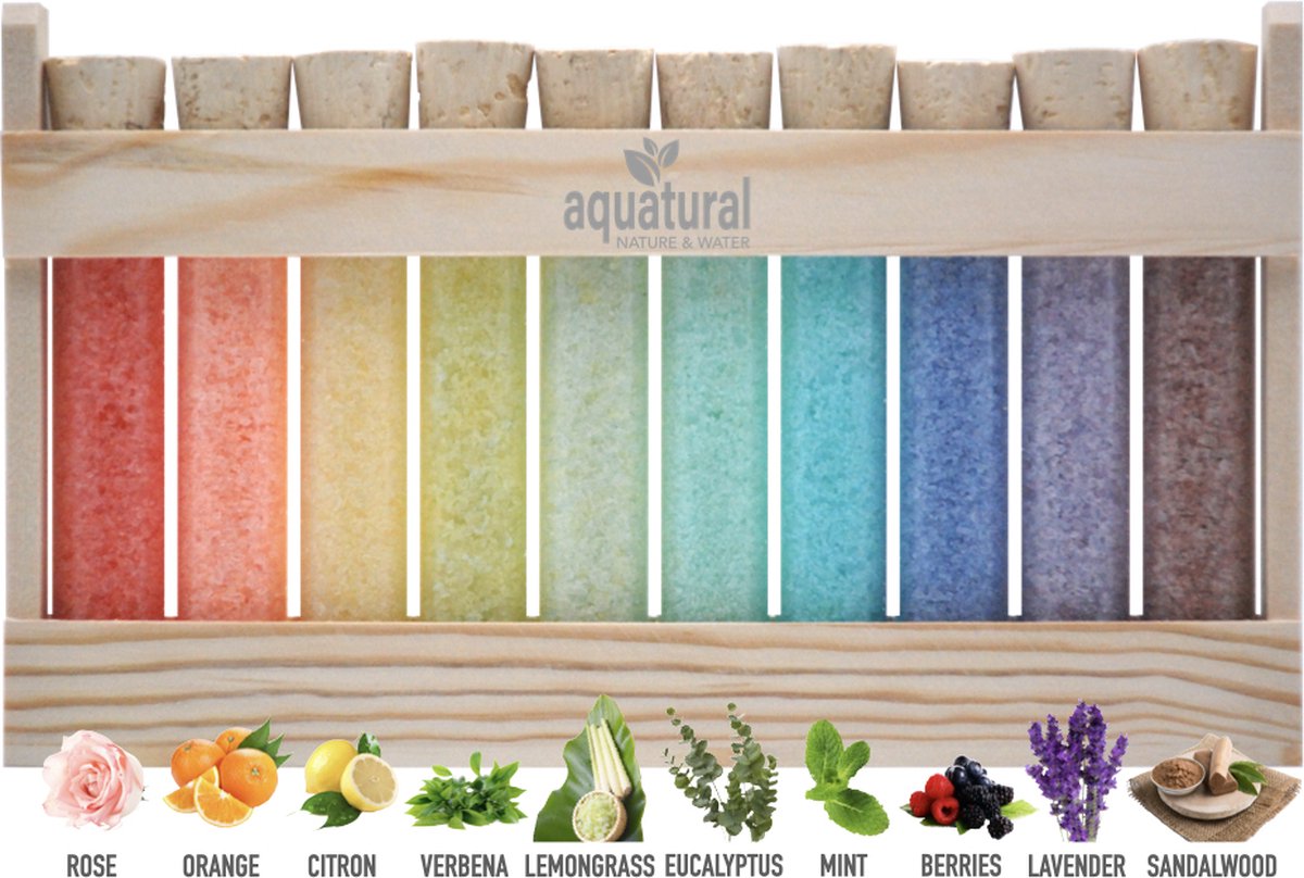 Aquatural Ontdekkingsset Aroma Crystals & Wellness therapie voor spa, jacuzzi en bad in cadeau set