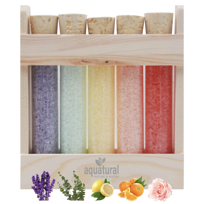 Aquatural Introductie Set Aroma Crystals & Wellness therapie - Geschenkverpakking - voor spa, jacuzzi en bad