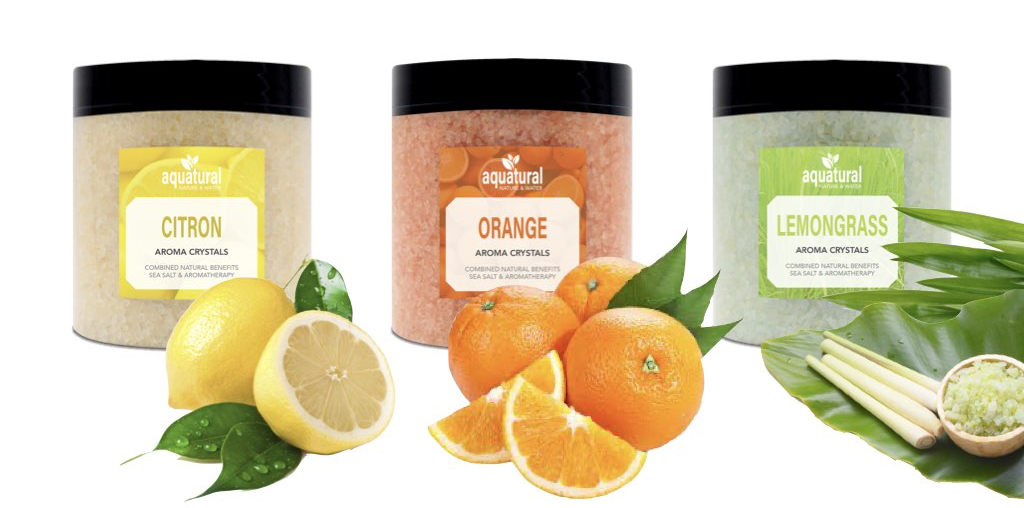 Aquatural Set Agrumes Cristaux d'Arôme pour Spa, Jacuzzi et Bain 3 x 350 g