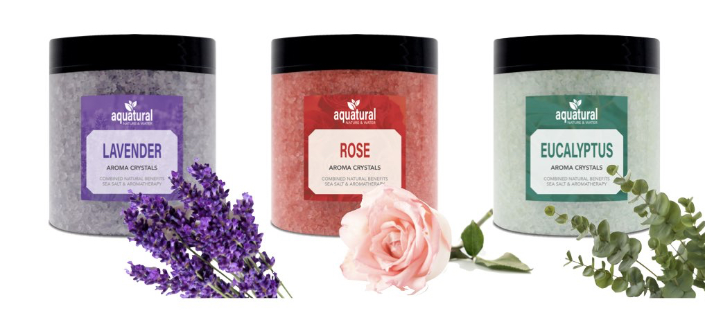 Aquatural Set Relaxation Cristaux d'Arôme pour Spa, Jacuzzi et Bain 3 x 350 g