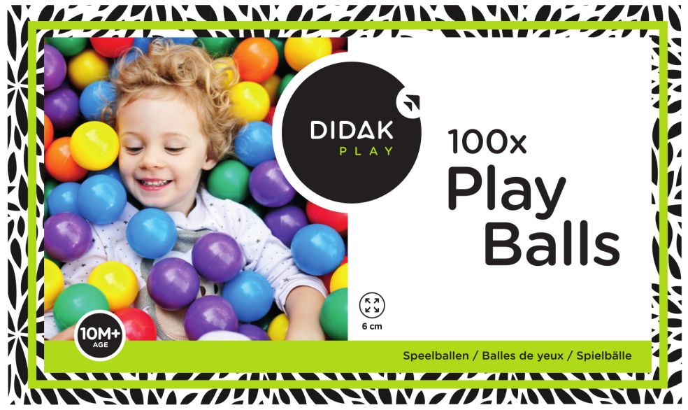 100 boules de jeux Didak Play - 6 cm de diamètre
