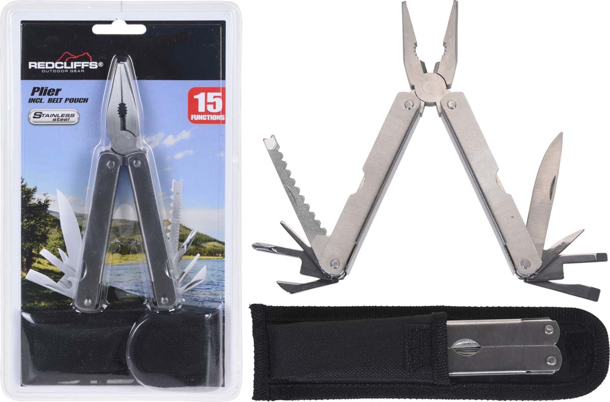 Redcliffs Pince multi-outils - 15 Fonctions - Acier inoxydable