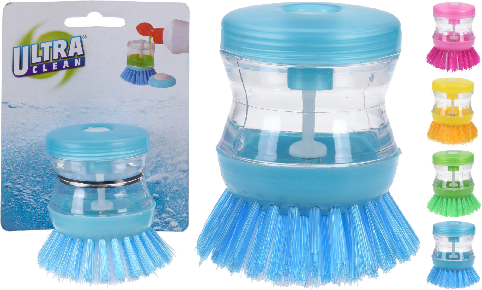 Brosse à vaisselle Ultra Clean avec réservoir - 4 couleurs