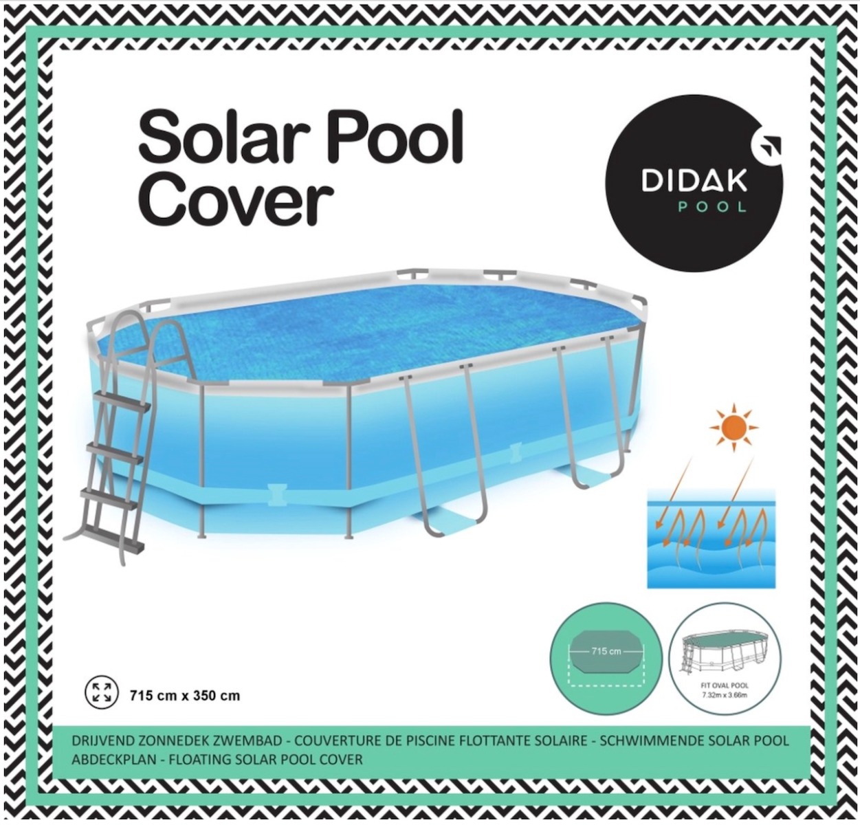 Didak Bâche à Bulles Isolante 715 x 350 cm Piscine Ovale