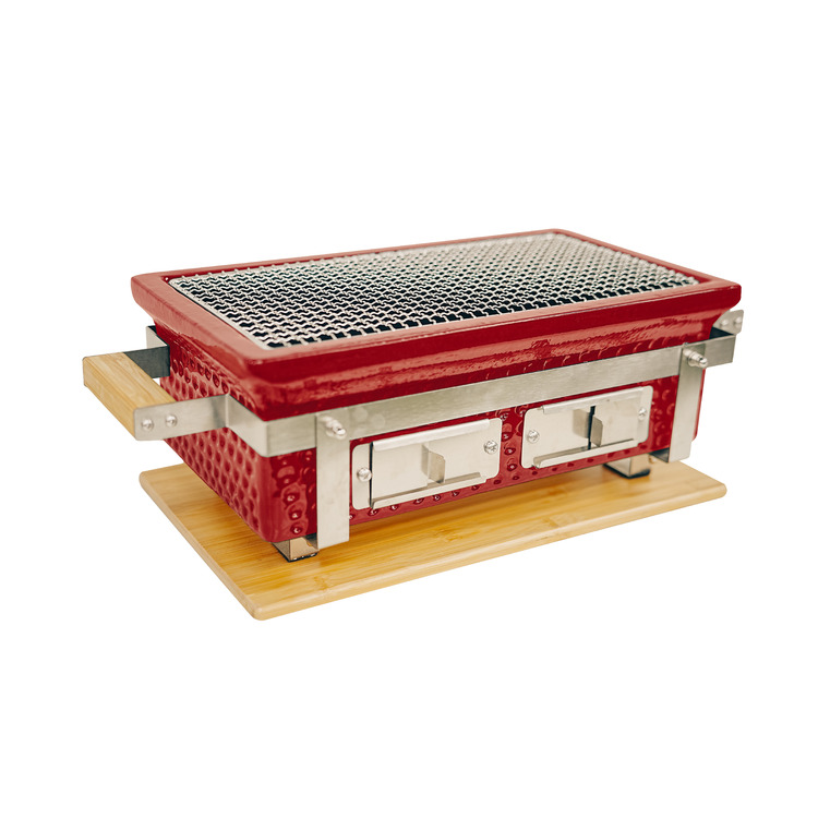 Kamado Braza Vierkante Tafelgrill - Wijnrood