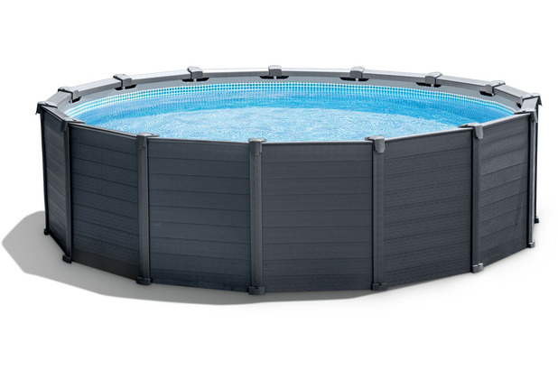 Ø 478 x 124 cm Intex Graphite Panel Kit Piscine Ronde