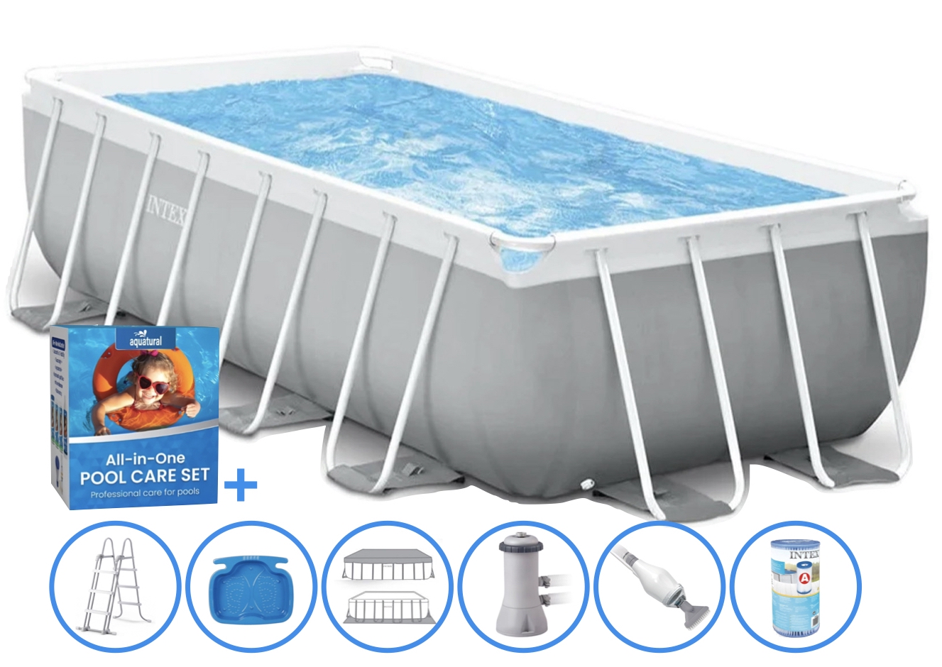 488 x 244 x 107 cm Intex Prism Frame Piscine - Kit PREMIUM