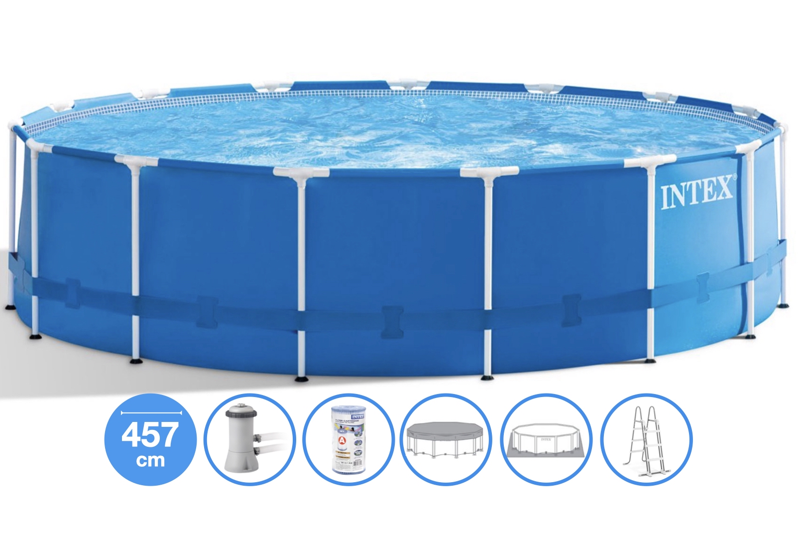 Ø 457 x 122 cm Intex Metal Frame Kit Piscine Ronde