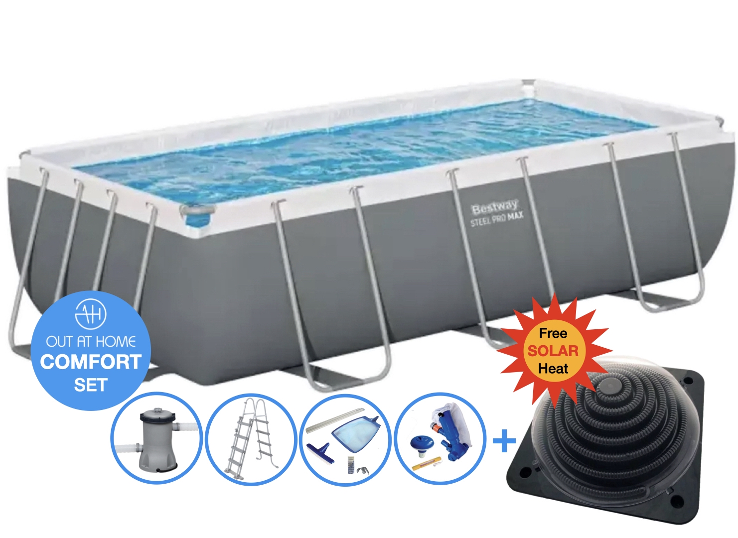 404 x 201 x 100 cm Set piscine Bestway Power Steel COMFORT – rectangulaire