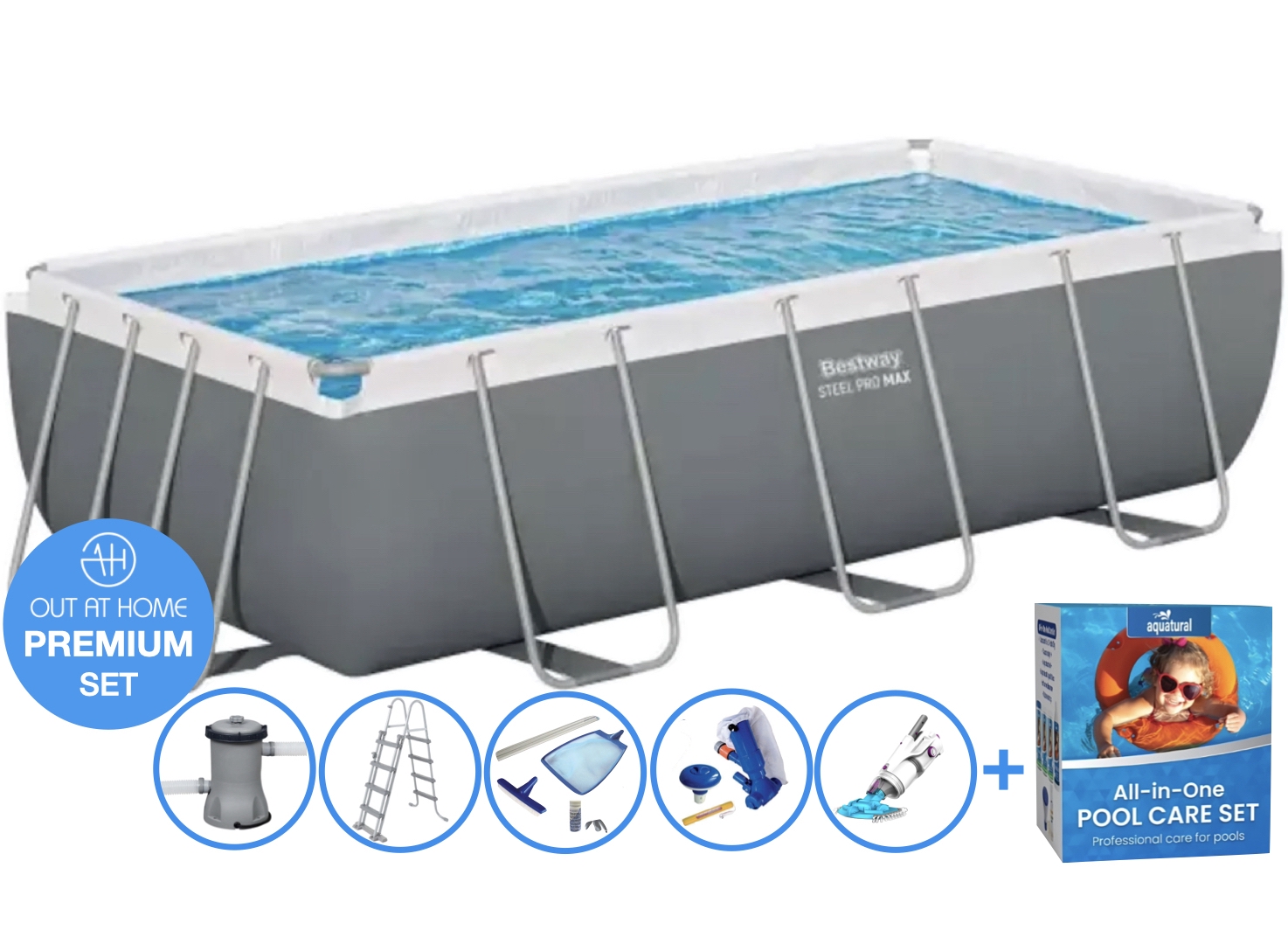 404 x 201 x 100 cm Set piscine Bestway Power Steel PREMIUM – rectangulaire